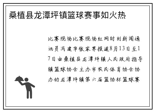 桑植县龙潭坪镇篮球赛事如火热
